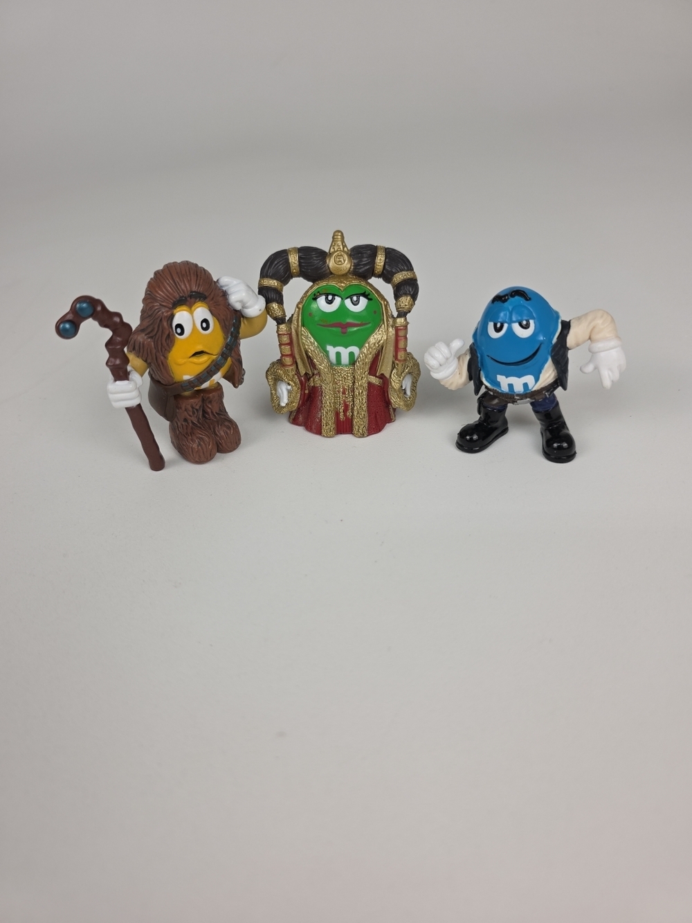 M&M's Star Wars Chocolate Mpire Figure Lot of 3 Han Solo Chewbacca Queen Amidala